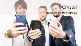  Presentation with debut men - Slides enhanced with social mobilization - men with smartphones background and a lemonade colored foreground