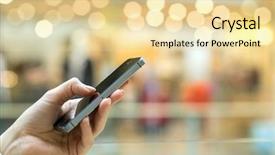  Presentation with phone - Slide set with social mobilization - womens hand using mobile phone background and a blonde colored foreground