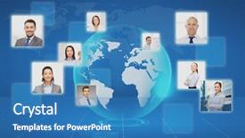  Presentation with social business people network - Colorful slide deck enhanced with social network and head hunting backdrop and a  colored foreground