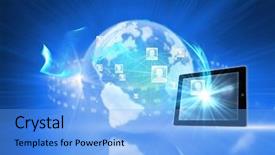  Presentation with networking world globalization global business - Amazing slide set having social network background against global backdrop and a light blue colored foreground