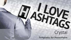  Presentation with love - PPT theme having social network facebook twitter - business man with the text background and a light gray colored foreground
