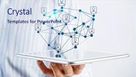  Presentation with network marketing - Presentation theme featuring social network structure as concept background and a sky blue colored foreground