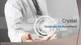  Presentation with new technology - Beautiful PPT theme featuring social network structure new technology backdrop and a  colored foreground