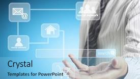  Presentation with new technology - Presentation consisting of social network structure new technology background and a  colored foreground