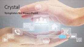  Presentation with new neural network - Beautiful slide set featuring social network structure new technology backdrop and a  colored foreground