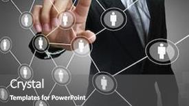  Presentation with artificial neural network structure fragment - Slide set with social network structure background and a gray colored foreground