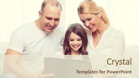  Presentation with technology - Theme consisting of social network teen - family child technology and home background and a  colored foreground