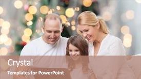  Presentation with family tree reunion - Slides having social network teen - family winter holidays technology background and a coral colored foreground