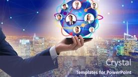 Presentation with networking - PPT layouts enhanced with social-networking-concept-with-people background and a ocean colored foreground