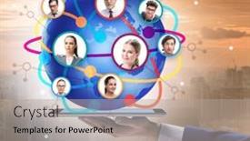  Presentation with networking - PPT layouts featuring social-networking-concept-with-people background and a mint green colored foreground