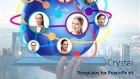  Presentation with networking - Slide deck with social-networking-concept-with-people and a  colored foreground