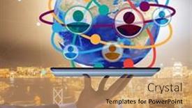  Presentation with networking - Slide set consisting of social-networking-concept-with-people background and a  colored foreground