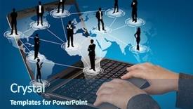  Presentation with networking - Slides having social networking concept background and a ocean colored foreground