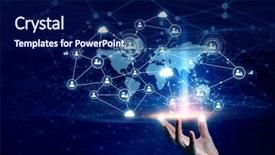  Presentation with social media - Amazing presentation design having social networking scheme mixed media backdrop and a navy blue colored foreground