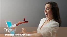  Presentation with wedding ring - PPT layouts consisting of social networking service - shocked woman looking at wedding background and a coral colored foreground