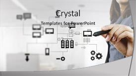  Presentation with knowledge sharing innovation social media - Slide deck with social networking technologies mixed media background and a light gray colored foreground