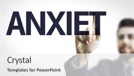  Presentation with 3d man business leader - Audience pleasing PPT theme consisting of social phobias - business man pointing to transparent backdrop and a white colored foreground