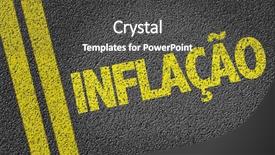  Presentation with government policy - Cool new slide set with social policy government - inflation in portuguese written backdrop and a dark gray colored foreground