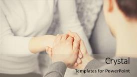  Presentation with nurse and patient holding hands - Audience pleasing slide deck consisting of social psychology - man and woman holding hands backdrop and a coral colored foreground