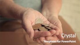  Presentation with poverty - Slide deck having social reform - hands of senior woman background and a red colored foreground