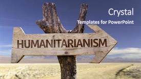  Presentation with desert - Amazing slides having social reform - humanitarianism wooden sign on desert backdrop and a ocean colored foreground