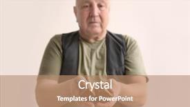  Presentation with reform - Colorful presentation enhanced with social reform - senior man with pieces backdrop and a coral colored foreground