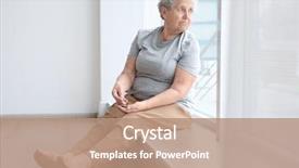  Presentation with poverty - Cool new slide set with social reform - senior woman counting coins while backdrop and a coral colored foreground