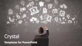  Presentation with modern - Amazing presentation design having social research - business man looking at modern backdrop and a dark gray colored foreground