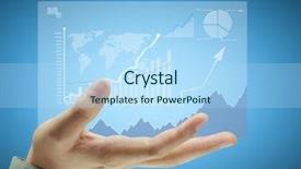  Presentation with modern tech - Presentation theme featuring social sector - businessman pressing high tech type background and a  colored foreground