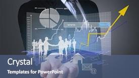  Presentation with high tech - Audience pleasing slides consisting of social sector - businessman pressing high tech type backdrop and a  colored foreground