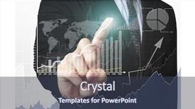  Presentation with high tech - Beautiful presentation design featuring social sector - businessman pressing high tech type backdrop and a  colored foreground