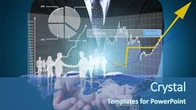  Presentation with social sector - PPT theme having social sector - businessman pressing high tech type background and a ocean colored foreground