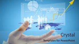  Presentation with modern tech - Amazing theme having social sector - businessman pressing high tech type backdrop and a light blue colored foreground