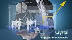  Presentation with social sector - Theme featuring social sector - businessman pressing high tech type background and a  colored foreground