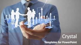  Presentation with modern tech - Colorful PPT layouts enhanced with social sector - businessman pressing high tech type backdrop and a violet colored foreground