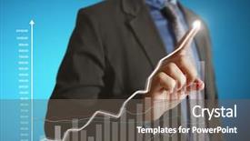  Presentation with modern tech - Colorful PPT theme enhanced with social sector - businessman pressing high tech type backdrop and a  colored foreground