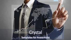  Presentation with high tech - Cool new slides with social sector - businessman pressing high tech type backdrop and a tawny brown colored foreground