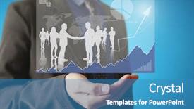  Presentation with modern tech - Audience pleasing PPT layouts consisting of social sector - businessman pressing high tech type backdrop and a  colored foreground