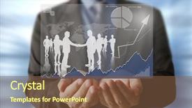  Presentation with modern tech - Beautiful theme featuring social sector - businessman pressing high tech type backdrop and a  colored foreground