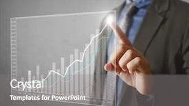  Presentation with modern tech - Slide deck featuring social sector - businessman pressing high tech type background and a  colored foreground