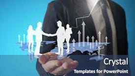  Presentation with modern tech - Slide deck with social sector - businessman pressing high tech type background and a  colored foreground