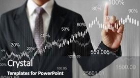  Presentation with modern tech - Beautiful theme featuring social sector - businessman pressing high tech type backdrop and a  colored foreground