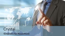  Presentation with modern tech - Theme consisting of social sector - businessman pressing high tech type background and a  colored foreground