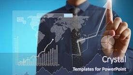  Presentation with high tech - PPT theme having social sector - businessman pressing high tech type background and a  colored foreground