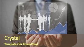  Presentation with high tech - Beautiful presentation featuring social sector - businessman pressing high tech type backdrop and a  colored foreground