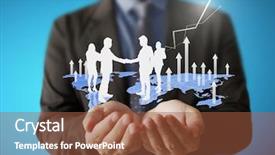  Presentation with social sector - Colorful PPT theme enhanced with social sector - businessman with financial symbols coming backdrop and a tawny brown colored foreground