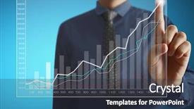  Presentation with financial - Presentation having social sector - businessman with financial symbols coming background and a  colored foreground