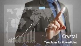  Presentation with financial - Audience pleasing presentation design consisting of social sector - businessman with financial symbols coming backdrop and a gray colored foreground