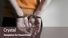  Presentation with handcuffed - Theme having social security - handcuffed man focus this hand background and a tawny brown colored foreground