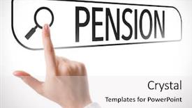  Presentation with pension - Colorful slide set enhanced with social security administration - pension written in search bar backdrop and a white colored foreground